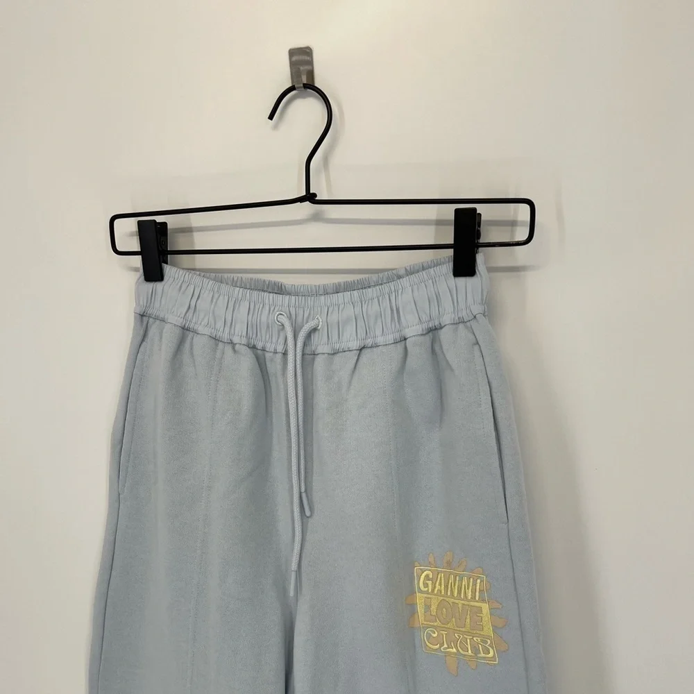 Ganni Isoli Love Club Drawstring Relaxed Long Jogger Pants - Picture 3 of 10